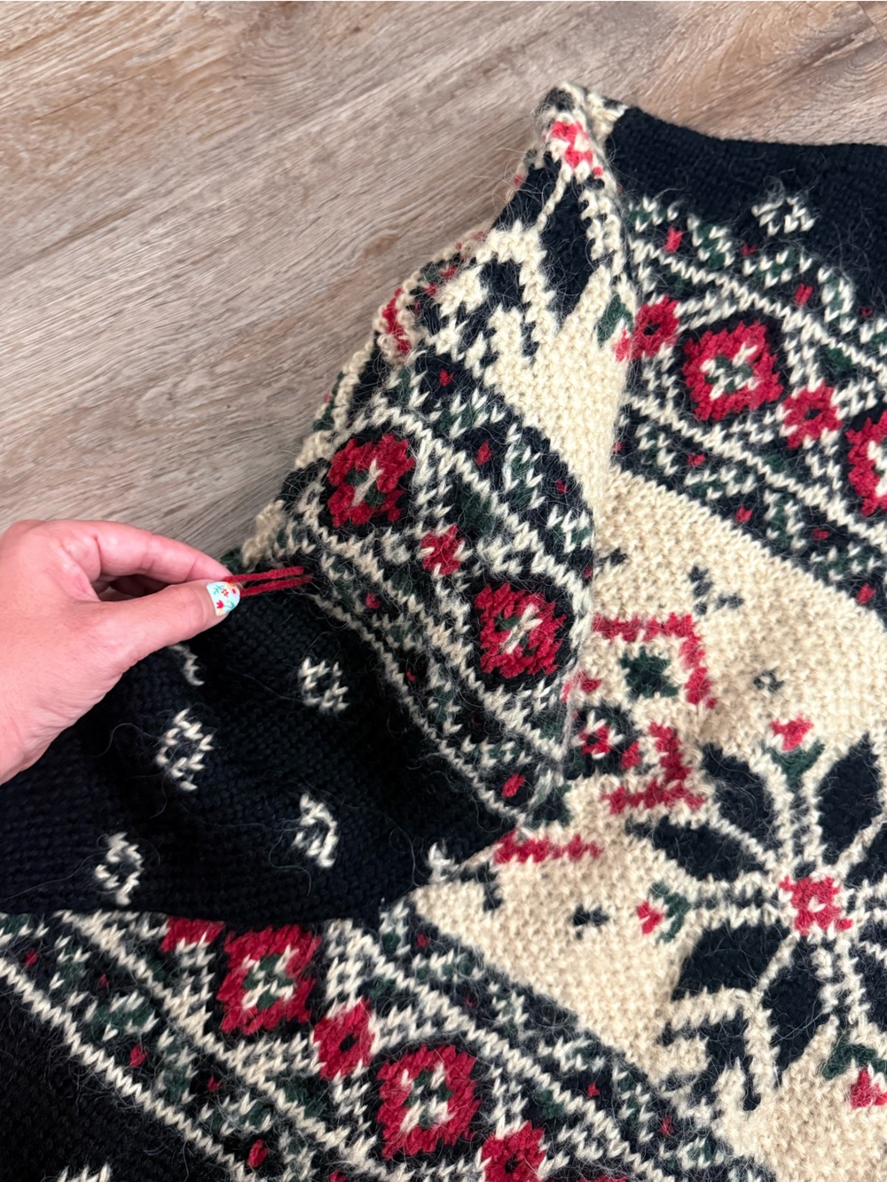 Vintage Croft & Barrow Fair Isle Nordic Mock Neck Sweater XL Wool Blend - Picture 7 of 14